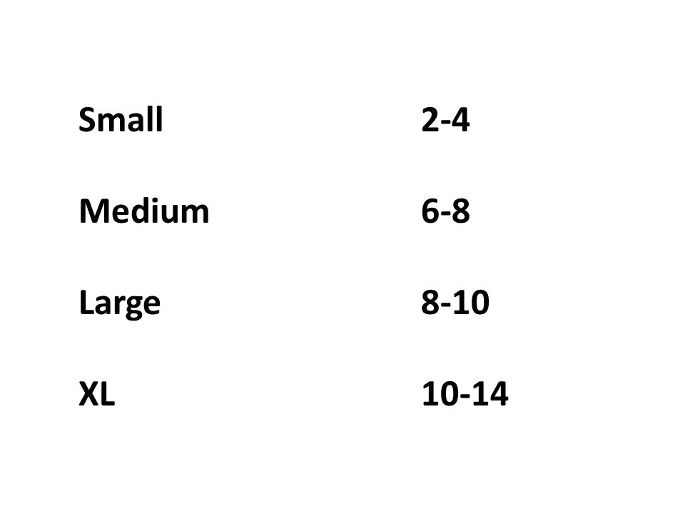 size chart. Contact us for more information.