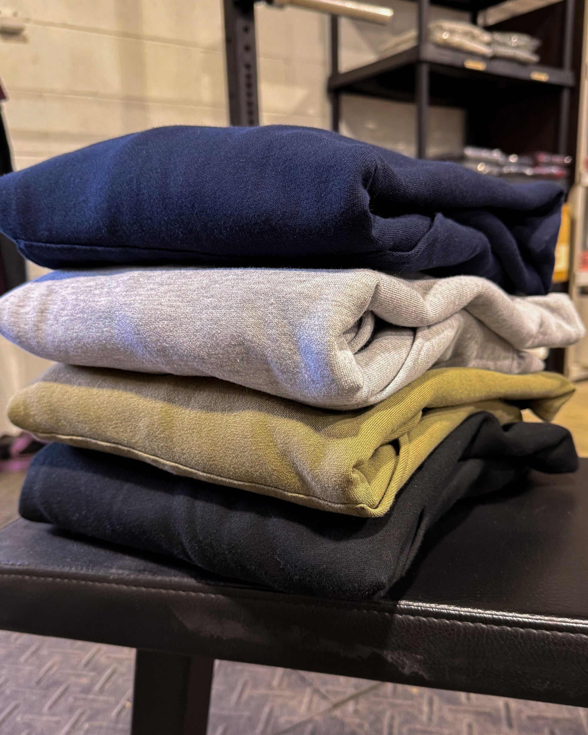 Stack of hoodies