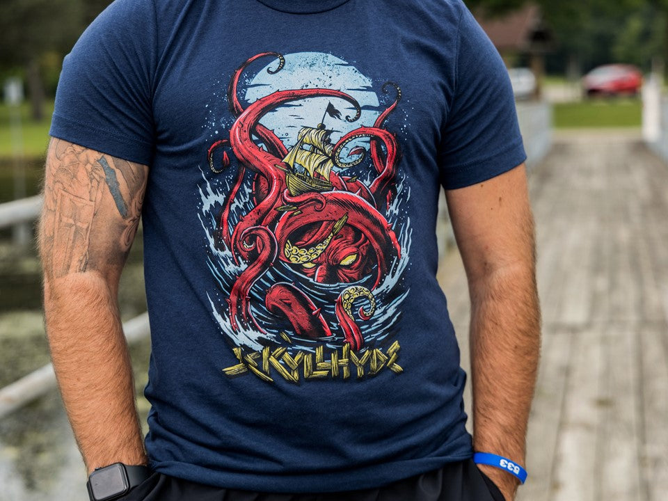 Man in a Kraken tshirt