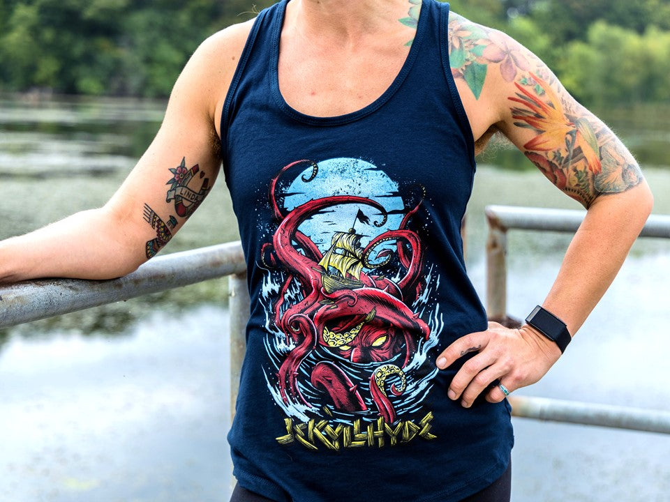 Woman in Kraken tank top