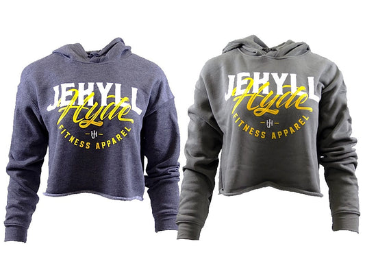 Script crop hoodie